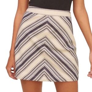 Hollister Blue And Tan Chevron Striped A Line Mini‎ Skirt Size 5